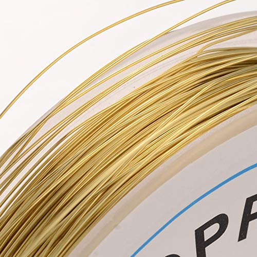65.61 Feet 28 Gauge Copper Wire 0.3mm Jewelry Beading Wire Gold Metal Craft Artistic Coil Wire - color: Gold, size: 28 Gauge