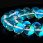 RUBYCA Round Moonstone Crystal Glass Beads Aura Iridescent for Jewelry Making (1 Strand, 6mm, Blue) - color: Light Blue, size: 6mm