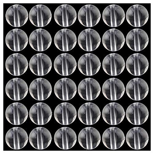 Natural Stone Beads 100pcs 8mm White Clear Crystal Quartz Round Stone Beading Loose Gemstone Hole 1mm DIY Smooth Beads for Bracelet Necklace Earrings Jewelry Making (Clear Crystal Quartz White, 8mm) - color: Clear Crystal Quartz White, size: 8mm