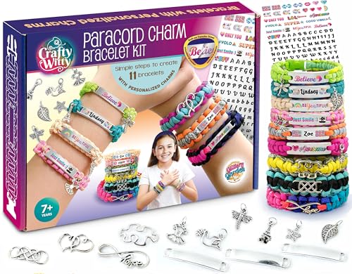 Paracord Bracelet Making Kit with Charms - Art & Craft Gift for Girls Age 8 9 10 11 12 & Teens 13 14 year old. Make Your Own Friendship & Fashion Jewelry for Birthday, Camp & Project Activity - style: Bracelet Making Kit
