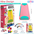 Friendship Bracelet Making Kit for Girls Ages 8-12, Kids Jewelry Making Kit with 28 Pre-Cut Threads and Letter Beads, Arts and Crafts for Kids, Birthday Easter Gifts for 6 7 8 9 10 11 12 Year Old - color: Pink/Cyan