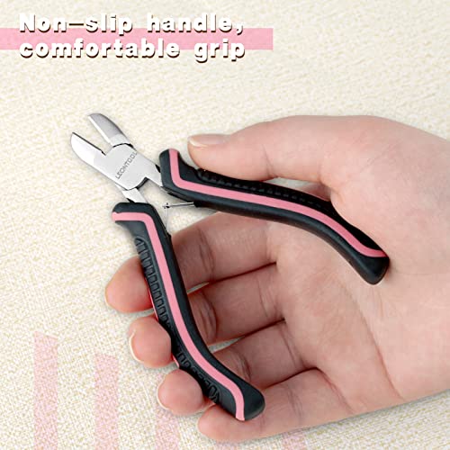 Mini Diagonal Cutting Pliers 4 Inches Floral Wire Cutters for Artificial Flowers Side Cutters Pliers for Jewelry Making Diagonal Wire Cutters for Wire, Zip Ties, Crafting,Pink Tool for Women - style: Diagonal Cutting Pliers