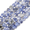 22pcs Faceted Heart Bead Natural Blue Dot Stone Beads 8mm Crystals and Healing Stones for Jewelry Making Supplies,Friendship Bracelet Kit,Love Gifts - color: Blue Dot Stone