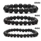 NCB 100pcs Genuine Gemstone Loose Beads 6mm Natural Stone Beads Round Real Energy Stones for DIY Jewelry Making Bracelet Necklace, Stretch Unisex (Black Volcanic Lava, 6mm 100Beads) - color: Black Volcanic Lava, size: 6mm 100beads