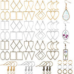 Inbagi 180 Pieces Open Bezels for Resin Jewelry Molds Making Kit Hollow Frame Pendants Assorted Geometric Frame Charms for Resin Casting Necklace Earring Making Supplies