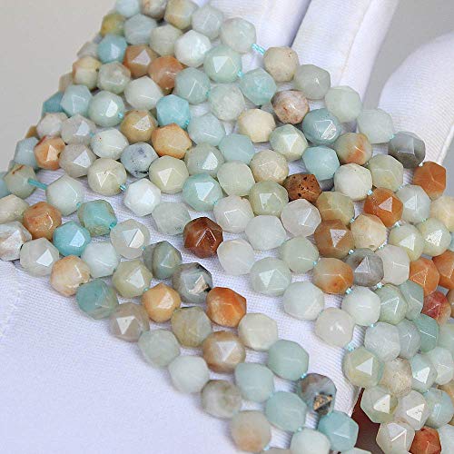 MJDCB Best Sellers Natural Stone Beads Faceted Polygon Amazonite Crystal Energy Stone Healing Power for Jewelry Making(8mm) - color: Amazonite