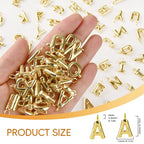 26 Pcs 18K Gold Filled Bubble Letter Charms for Jewelry Making, Initial Gold Puffy A-Z Alphabet Pendant Beads, Balloon Slide Glitter Pendants for Women’s Bracelet, Necklace & Earring Making