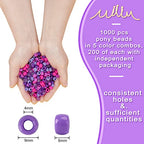 MIIIM 1000PCS 6x9mm Pony Beads Bulk, 5 Styles Purple for Bracelets Making Kit, Kandi, Hair for Braids, Craft for Jewelry Making (Purple) - color: Purple