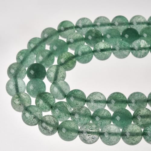6mm Green Strawberry Quartz Stone Beads Natural Crystal Gemstone Round Loose Beads for DIY Jewelry Making 15"/Strand - color: Green Strawberry Quartz, size: 6mm