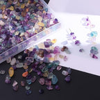 400pcs Natural Chip Stone Beads Fluorite 5-8mm Irregular Gemstones Healing Crystal Drilled DIY Loose Rocks Bead Crystal for Bracelet Necklace Jewelry Making Crafting, SSZZ-1 - color: Fluorite
