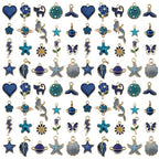Youdiyla 60pcs Alloy Enamel Deep Blue Series Flower Butterfly Leaf Star Set Pendant Jewelry Making DIY Keychain Earrings Pendant Various Design Charms for Jewelry Making Bracelets Necklace (SN995) - color: SN995