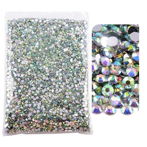 Blinginbox 50000pcs Flatback Rhinestones,Resin Non Hotfix Rhinestones Large Quantity Wholesale for Crafts DIY Creative Design,Clothes,Makeup,Nail Art (2mm=0.08",Crystal AB) - color: Crystal AB, size: 2mm=0.08"