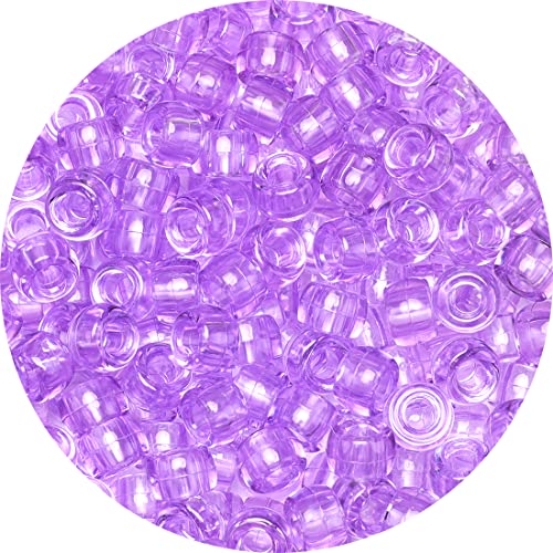 Eppingwin Beads and Bead assortments (1000 Pony Beads-Light Purple Transparent)… - color: Light purple transparent, size: Medium Pack