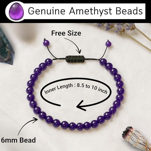 Amazing Gemstone Crystal Anklet Ankle Bracelets for Women - Waterproof Beaded Healing Crystal Anklets, Plus Size Chakra Gemstone Bead Anklet - color: Amethyst, style: Plain