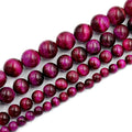 AD Beads Natural Tiger's Eye Gemstone Smooth Round Beads 7.5" Strand (8mm, Rose) - color: Rose, size: 8mm