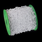 FQTANJU 200 Ft Acrylic Crystal Clear Beads String Roll, 8mm and 3mm Mixed, Party Garland Wedding Centerpieces Bridal Bouquet Crafts Decoration 60M - color: Crystal Clear