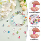 UR URLIFEHALL 100 Pcs Mixed Color Transparent Spray Painted Glass Oval Charms for Earring Bracelet Necklace Jewelry DIY Craft Making - color: 100pcs-8.5x6x4.5mm-mixed color oval glass charms