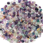 XIANNVXI Fluorite Beads, Natural Chip Stone Beads 400Pcs Crystal Beads 5-8mm Irregular Loose Rocks for DIY Jewelry Making - color: A-Fluorite