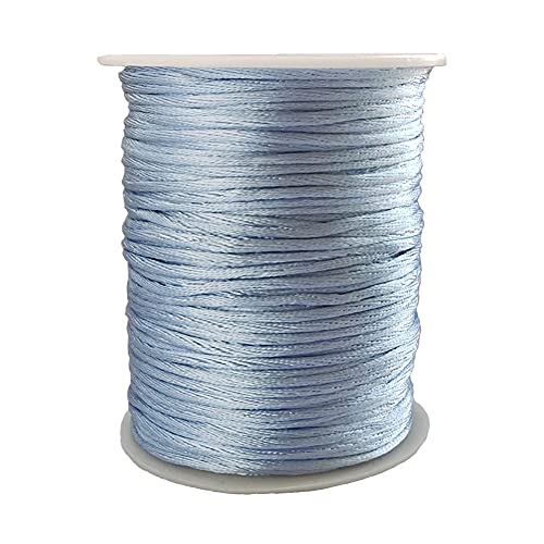 1.5mm Nylon Satin Cord Thread Beading String for Macrame Bracelets Chinese Knotting,Necklaces,Jewelry Making 109 Yards (Light Blue) - color: Light Blue, size: 1.5mm