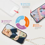 Marble Beaded Phone Wrist Strap,Detachable Phone Bracelet Strap with Tether Tab,Hands-Free Wristlet Strap (White Cat's Eye) - color: White Cat's Eye