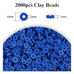2000pcs Royal Blue Clay Beads 6mm for Bracelets Making Flat Round Polymer Clay Bead Heishi Beads for Jewelry Making Earring Bracelets Necklace - color: Royal Blue