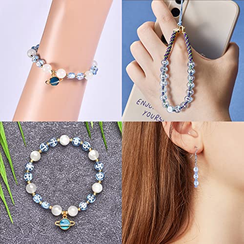BEEFLYING 1480Pcs Transparent Acrylic Alphabet Beads Flat Round Disc Coin A-Z White Letter Beads Clear Spacer Beads Charms for DIY Friendship Boho Bracelet Souvenir Jewelry Crafts Making (Sky Blue) - color: Deep Sky Blue