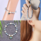 BEEFLYING 1480Pcs Transparent Acrylic Alphabet Beads Flat Round Disc Coin A-Z White Letter Beads Clear Spacer Beads Charms for DIY Friendship Boho Bracelet Souvenir Jewelry Crafts Making (Sky Blue) - color: Deep Sky Blue
