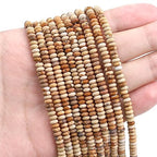 BEADIA Natural Brown Picture Jasper Spacer Beads Caps Rondelle Disk Loose Beads for Beading Jewelry Making 4mmx2mm 38cm - color: Brown Picture Jasper, size: Rondelle Disk 4mm x 2mm