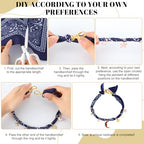 Misdary 276 Pcs DIY Bandana Necklace Scarf with Charm Choker with Pearl Western Cowgirl Boho Gold Charms Resin Charms Sea Shell Charm Adjustable Jewelry Scarf Necklaces Bandanas for Women Men