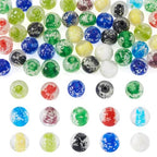 Elecrelive 50Pcs Round Glow in The Dark Beads 12mm Luminous Lampwork Glass Beads for DIY Bracelet Necklace Earring Jewelry Making - color: Mixed Color-12mm