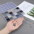 ZHIYUXI 7500Pcs Black Glass Seed Beads Kit for Jewelry Making with Bugle Tube Bead 24 Colors Waist Embroidery Beads for DIY Bracelet Necklace Making Craft Beading Kit - color: F-Black