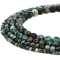 RUBYCA Natural African Turquoise Gemstone Round Loose Beads for DIY Jewelry Making 1 Strand - 6mm - color: African Turquoise, size: 6 MM