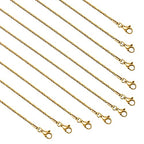 Gold Plated Stainless Steel Chains for Jewelry Making, Thin Cable Snake Jewelry Chain Bulk Men and Women Necklace Choker Chains (10 Pack, 16 Inch) - color: Gold, size: 16 Inch