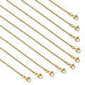 UMAOKANG Gold Plated Stainless Steel Chains for Jewelry Making, Thin Cable Snake Jewelry Chain Bulk Men and Women Necklace Choker Chains (10 Pack, 18 Inch) - color: Gold, size: 18 Inch