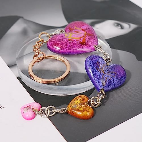 2 Pcs Heart Silicone Mold, Mixed Size Heart-Shaped Casting Jewelry Mold for Making Earrings & Jewelry Making Crafting Projects - color: mix-heart