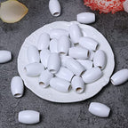Large Oval Wooden Beads White- 20x30mm- 40 Beads- Hole 10mm- Quality Wooden Beads for Macrame Project/Garlands Making - color: 30x20mm, White#40pcs