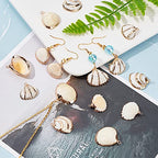 SUNNYCLUE 1 Box 16Pcs Seashell Charms Oval Ocean Beach Spiral Connectors Pendant Conch Shells Charms with Plated Golden Loop Bail for Jewelry Making DIY Necklace Bracelet Supplies - color: 1 Box 16Pcs Seashell Charms