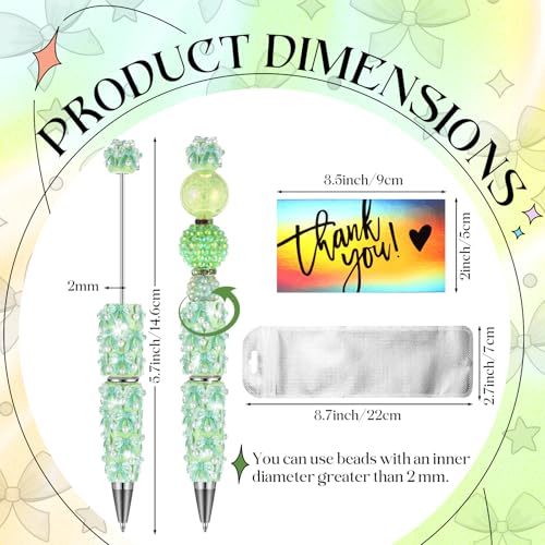 Tondiamo 45 Pcs Full Rhinestone Beadable Pens Bulk Set 15 Glitter Diamond Pens with Cards & Bags Fancy Beaded Pen for Beads DIY Cute Journalling Bling Ballpoint Craft Making(Bow Diamonds) - style: Bow Diamonds