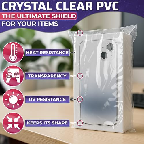 100 Pcs Heat Shrink Wrap Bags – 11x18" Heat Shrink Bags Compatible with Hair Dryer at Medium Temperature – Suitable for Mother's Day Packaging, Gifts, Treats, DIY Sets, Books, Stationery, and Cosmetics - size: 1 sheet (Pack of 100)
