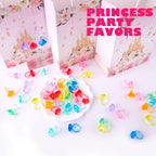 Niceup 150pcs Kids Plastic Gem Rings Bulk Toys Princess Party Favor Cupcake Topper Pinata Fillers Parade Throws Bulk Carnival Prizes Acrylic Gemstones Fake Jewel Treasure Toys Goodie Bag Fillers - style: Princess Ring (about 150pcs)