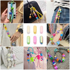 Beadthoven 20pcs Big Letter I Beads Large Hole Bubble Alphabet Acrylic Beads Charm Iridescent Plastic I Shape Loose Chunky Spacers for Jewelry Making Bracelet Necklace Keychains Shoelaces Crafts - color: I