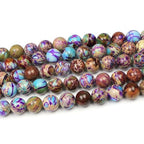 MJDCB 12mm Purple Blue Imperial Jasper Gemstone Beads Round Loose Stone Bead for Jewelry Making Bracelets Necklaces - color: Purple Blue Imperial Jasper, size: 12mm