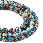 Natural Stone Beads 6mm Mixed Blue Imperial Jasper Polished Round Smooth Gemstone Beads for Jewelry Making Adults 15 Inch(Mixed Blue Imperial Jasper,6mm) - color: Mixed Blue Imperial Jasper, size: 6mm
