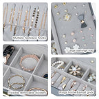 Travel Jewelry Case Large Jewelry Box Jewelry Travel Organizer Jewelry Case with Handle Removable Tray Best Gift for Women Girls (Grey) - color: Grey