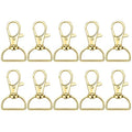 Swivel Snap Hook, 35 PCS Light Gold Lanyard Clips, Metal Lobster Claw Clasps Keychain Hook with 3/4 INCH D Ring for Macrame Keychain Swivel Clips for Making Key Fobs - color: Light Gold