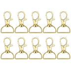 Swivel Snap Hook, 35 PCS Light Gold Lanyard Clips, Metal Lobster Claw Clasps Keychain Hook with 3/4 INCH D Ring for Macrame Keychain Swivel Clips for Making Key Fobs - color: Light Gold
