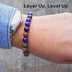 Black Obisidian Bracelets for Men 8" Inch Full Stretch Healing Crystal Bracelet, Beaded Charm Bracelet for Men Gifts Fathers Day Anniversary Birthday Gifts for Him - color: Jasper & Sodalite Bracelets