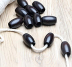 20Pcs 30 x 20mm Oval Wood Beads with 10mm Large Hole Wooden Loose Spacer Beads for Bead Crafts Making, Black - color: 30x20mm, Black#20pcs