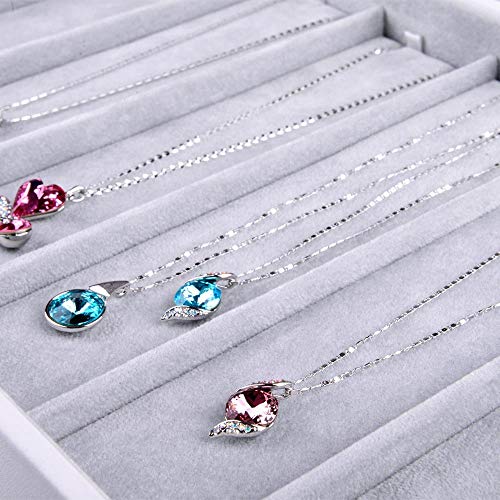 Oirlv Velvet Stackable Jewelry Tray Necklace Pendant Organizer Display Showcase Jewelry Storage trays - size: 6 Grids Necklace Tray
