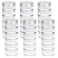 Fengek 6 Sets 6 Layer Stackable Plastic Containers, 10G/10ML Clear Cosmetic Storage Box Round Organizer Jars for Beads, Buttons, Small Jewelry Findings